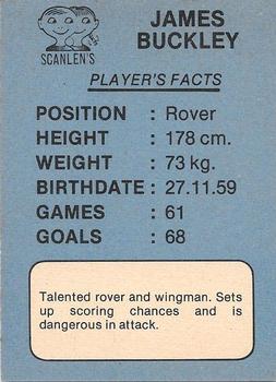 1981 Scanlens VFL #38 Jim Buckley Back
